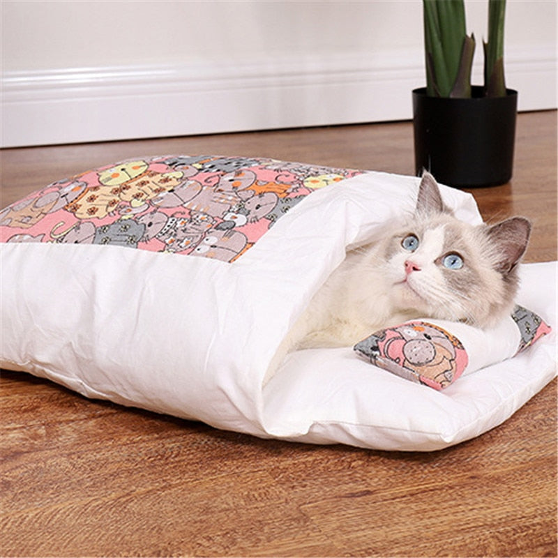 Japanese Cat Bed Warm Cat Sleeping Bag