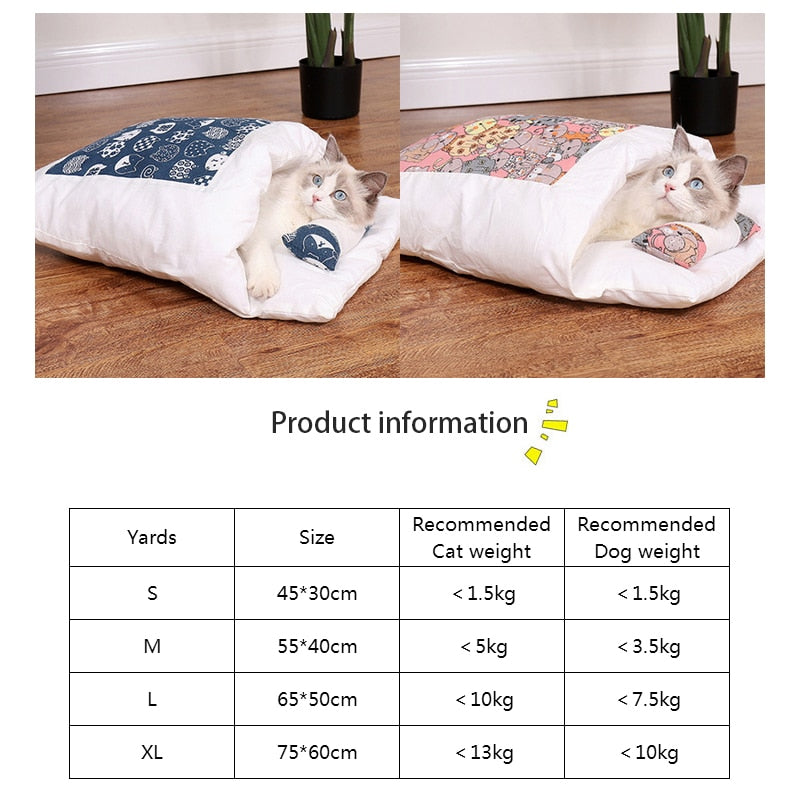 Japanese Cat Bed Warm Cat Sleeping Bag