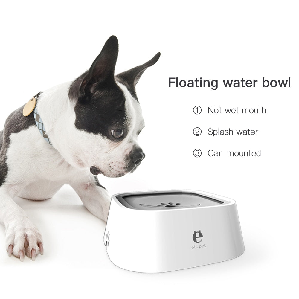 1.5L Pet Dog Water Bowl Portable Floating fountain Not Wetting Mouth Dog/Cat