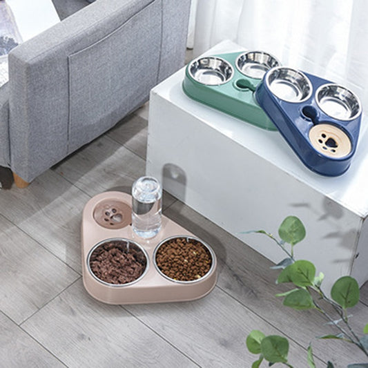 500ML Dog Bowl Cat Feeder Bowl With Dog Water Bottle Automatic Drinking  Food Bowl